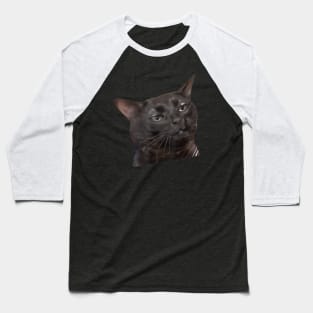 Tired Black Cat Meme Dissociated Funny Internet, Black cat zoning out Baseball T-Shirt